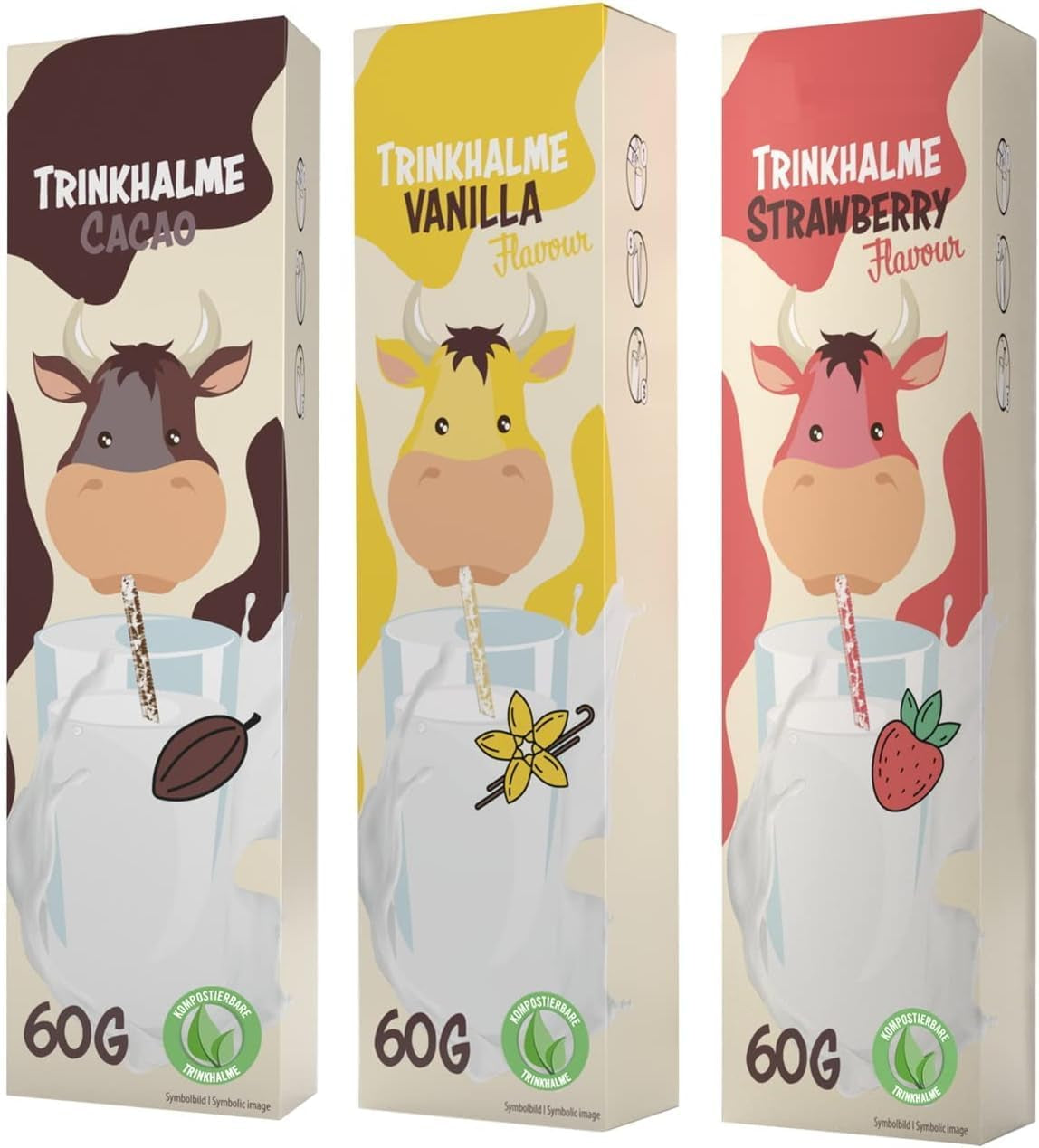 Paquete 3 Pajitas Mágicas (30 Pajitas De 6Gr) (10 Chocolate 10 Vainilla Y 10 Fresa)
